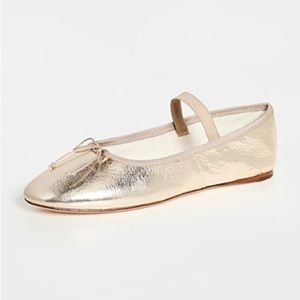 NWOT LOEFFLER RANDALL Leonie Soft Ballet Flat in Metallic Champagne (Size 11)